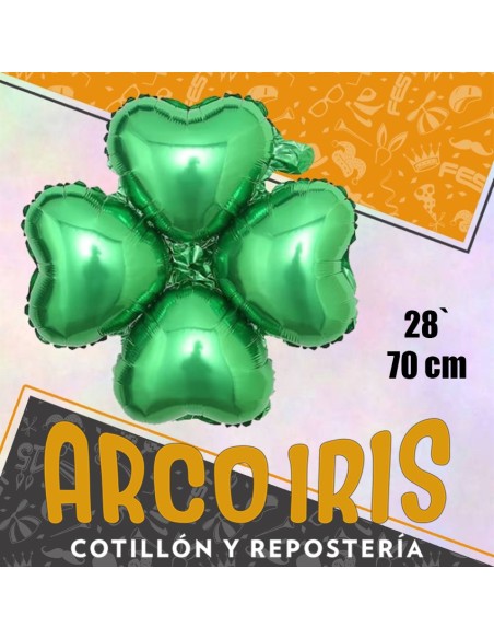 Mylar 28 Trebol 4 Hojas Metal Xu - 70 Cm Globo Metalizado Papel