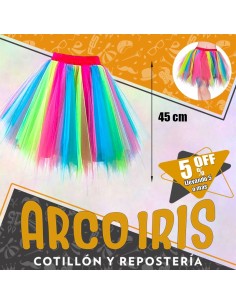 Pollera Tul 45 Cm Multicolor Xu +5-5% - Promo Por Cantidad