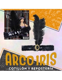 Vincha Charleston Deluxe Xu - Lentejuelas Con Joya- Party Store