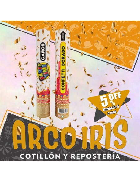 Canon 30 Cm Party Time Confetti Dorado +5-5% Promo Por Cantidad Multicolor Carnaval - Extra Power