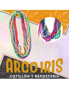Collar Perlas Metal X 12 - Party Beads Otros