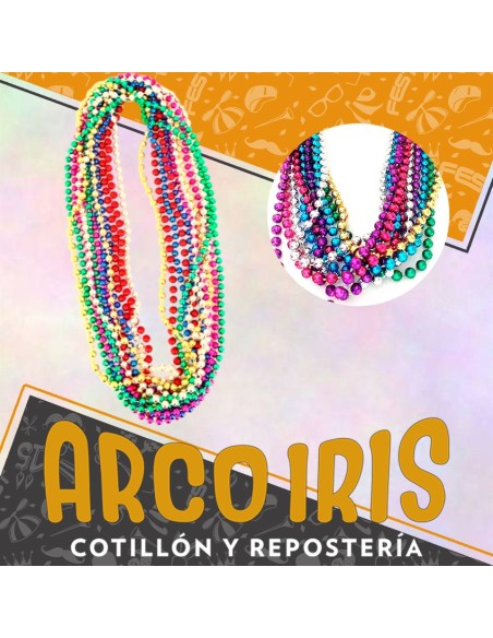 Collar Perlas Metal X 12 - Party Beads Otros