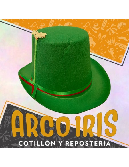 Gorro Galera Rigida Verde Con Margarita Xu - 14 Cm De Alto San Patricio