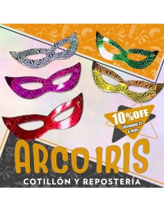 Antifaz Holografico Carton X 12 +12-10% Laser Promo Por Cantidad Carioca Gape