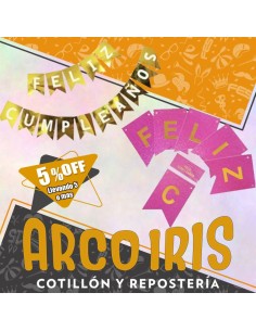 Banderin Feliz Cumpleanos Metal Importado +5-5% Holografico/gliter/metal/laser Con Stamping Promo Por Cantidad Varios Colores