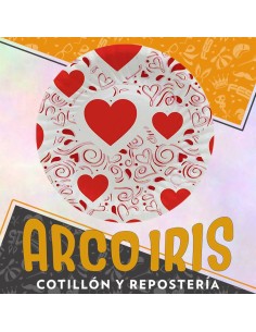 Corazones Plato 18 Cm X 8 - Polipapel Redondo Valentin Festcopack