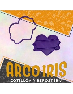 Cortante Cookies Corazon San Valentin Plastico Violeta