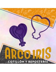 Cortante Cookies Globo San Valentin - Plastico Violeta