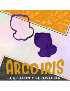 Cortante Cookies Osito San Valentin - Plastico Violeta