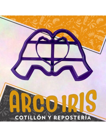 Cortante Cookies Mano Corazon - Plastico Violeta Valentin