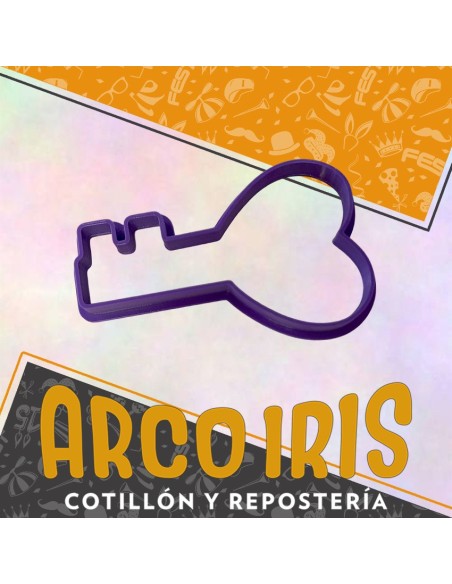 Cortante Cookies Llave Corazon - Plastico Violeta Valentin