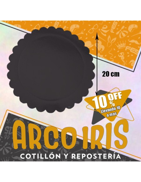 Bandeja Redonda 20 Cm Negro Mate Xu +10-10% Promo Por Cantidad