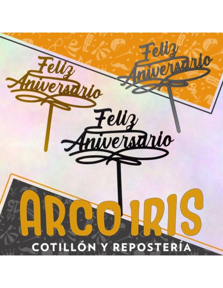 Topper Plastico Feliz Aniversario