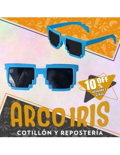 Anteojo 8 Bits Celeste +3-10% - Promo Por Cantidad Party Store