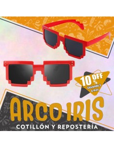 Anteojo 8 Bits Rojo +3-10% - Promo Por Cantidad Party Store