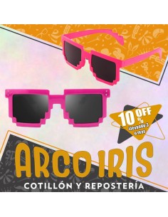 Anteojo 8 Bits Rosa +3-10% - Promo Por Cantidad Party Store