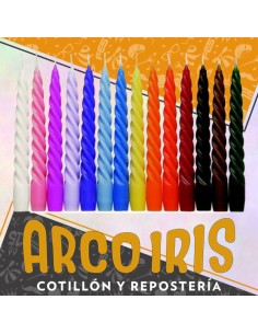 Vela Torneada Mediana Magica X 20 - 11 Cm Caja Varios Colores Multicolor