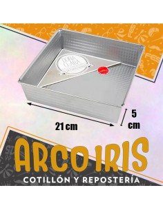 Tortera Cuadrada Baja N. 1 - 21 X 5 Cm Acero Aluminizado Dona Clara