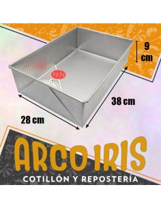 Tortera Rectangular Alta N. 3 - 38 X 28 X 9 Cm - Acero Aluminizado Dona Clara