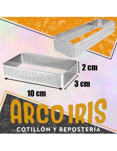 Aro Rectangular Perforado 10 X 3 Cm - 2 Cm Dona Clara
