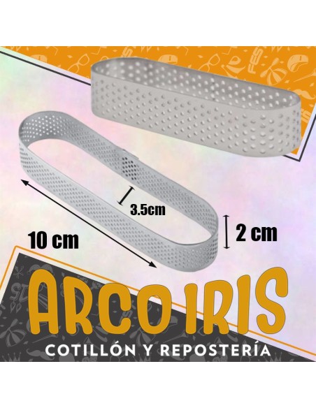 Aro Ovalado Perforado 10 X 3.5 Cm - 2 Cm Dona Clara