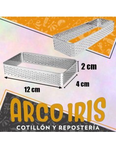 Aro Rectangular Perforado 12 X 4 Cm - 2 Cm Dona Clara