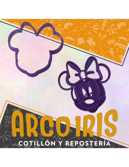 Cortante Cookies Cabeza Minnie - 10 Cm Plastico Violeta