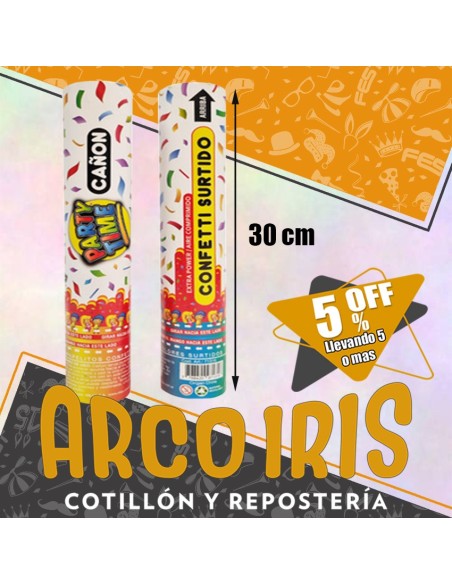 Canon 30 Cm Party Time Confetti Surtido +5-5% Promo Por Cantidad Multicolor Carnaval - Extra Power