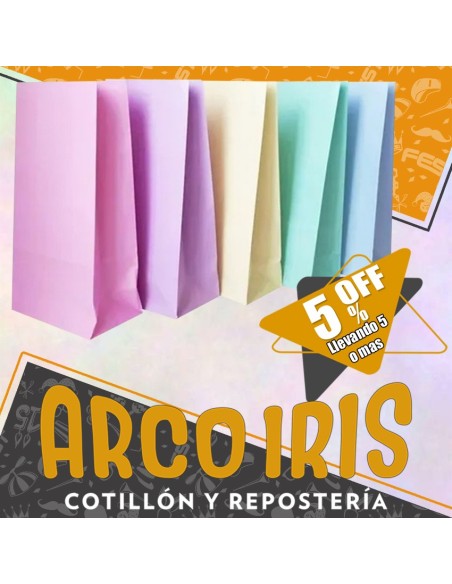 Bolsa Caramelera X 10 +5-5% Pastel Colores Varios Promo Por Cantidad Murillo
