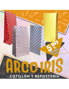 Bolsa Caramelera X 10 +5-5% Lunares Colores Varios Promo Por Cantidad Murillo