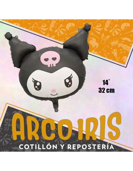 Mylar 14 Personaje Cara Kuromi Metal Xu - 32 Cm Globo Metalizado Papel