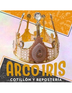 Corona Reina Plastica Grande Entera Con Piedras Xu