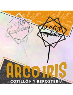 Topper Xu - 19 Cm Feliz Cumpleanos 15 Anos - Varios Disenos Y Colores Cake Topper Plastico Nice Party 2