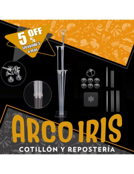 Base Con Adhesivo Y Soporte Para 7 Globos +5-5% - Acrilico Porta Mylar/globo Soporte Para Globos