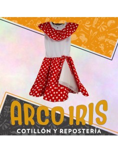 Vestimenta Negrita Talle 4 - Con Panuelo Y Mono Tela Patrio Lunares Mulata