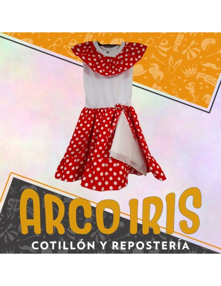 Vestimenta Negrita Talle 8 - Con Panuelo Y Mono Tela Patrio Lunares Mulata