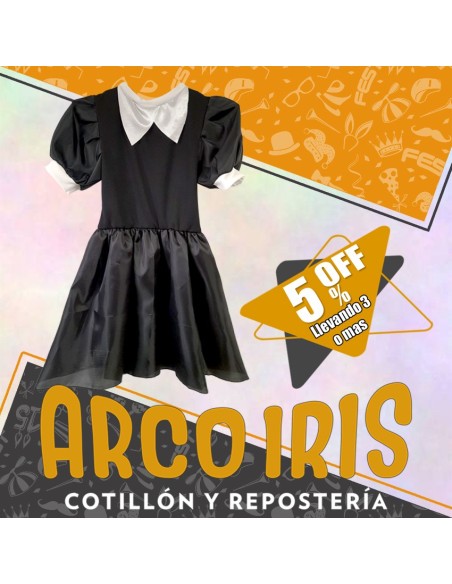 Disfraz Vestido Negro - Talle 4 Merlina - Halloween