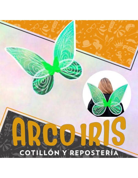 Ala De Hada Premium Tornasol - Verde Tamano Unico Pequeno 46 Cm Party Store Tinkerbell Campanita