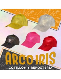 Gorro Gorra Glam Xu - Varios Colores Brillo Negra-rosa-dorada-plateada-roja-blanca Party Store