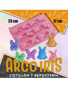 Silicona Molde Conejos X 12 - Plancha 23 X 17 Cm Conejo Mono Oreja De Conejo