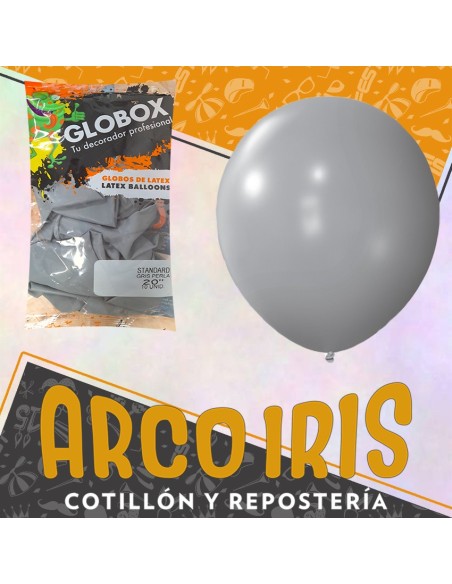 Globo Estandar 20 X 10 Gris Perla - Globox