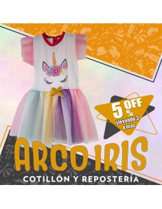 Disfraz Vestido Unicornio  - Talle 2 - Halloween
