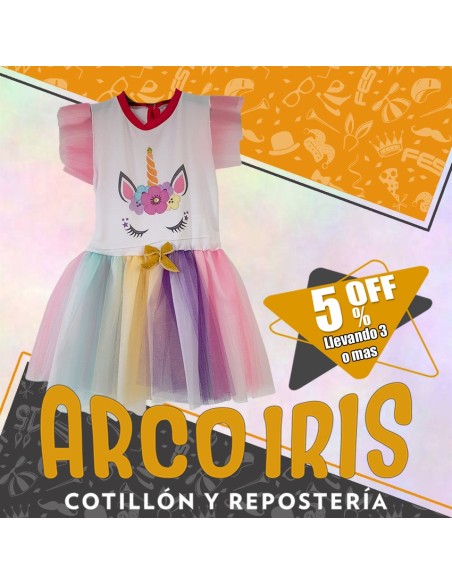 Disfraz Vestido Unicornio  - Talle 2 - Halloween