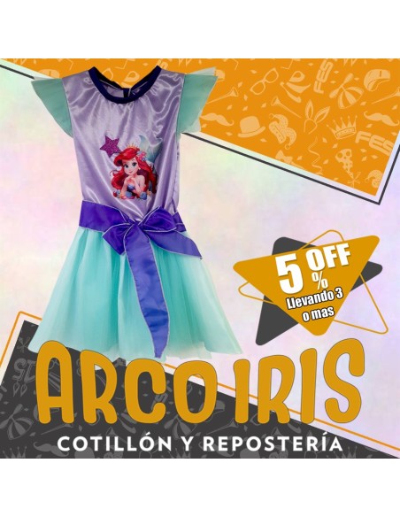 Disfraz Vestido Sirena - Talle 4 Princesa Sirenita - Halloween