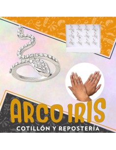 Anillo Serpiente Con Strass X 12 Caja Cerrada - Party Store