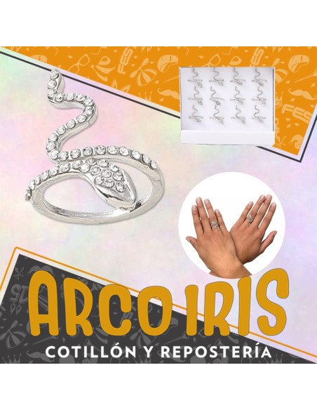 Anillo Serpiente Con Strass X 12 Caja Cerrada - Party Store