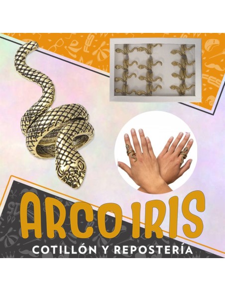 Anillo Cleo X 12 Caja Cerrada Serpiente - Cleopatra Party Store