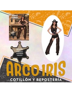 Disfraz Adulto Vaquera - Talle S Incluye Sombrero/chaparras/chaleco Halloween Party Store