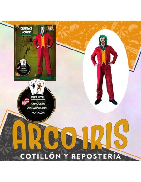 Disfraz Adulto Joker - Talle L Chaqueta Con Chaleco Y Pantalon Halloween Party Store