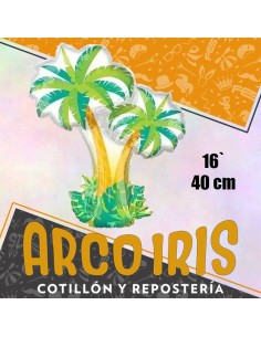 Mylar 16 Palmeras Metal Xu - 40 Cm Globo Metalizado Papel-2 Palmeras-